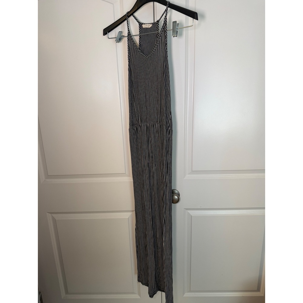 Olivia Rae Black White Striped dress Womens Medium Sleeveless razorback